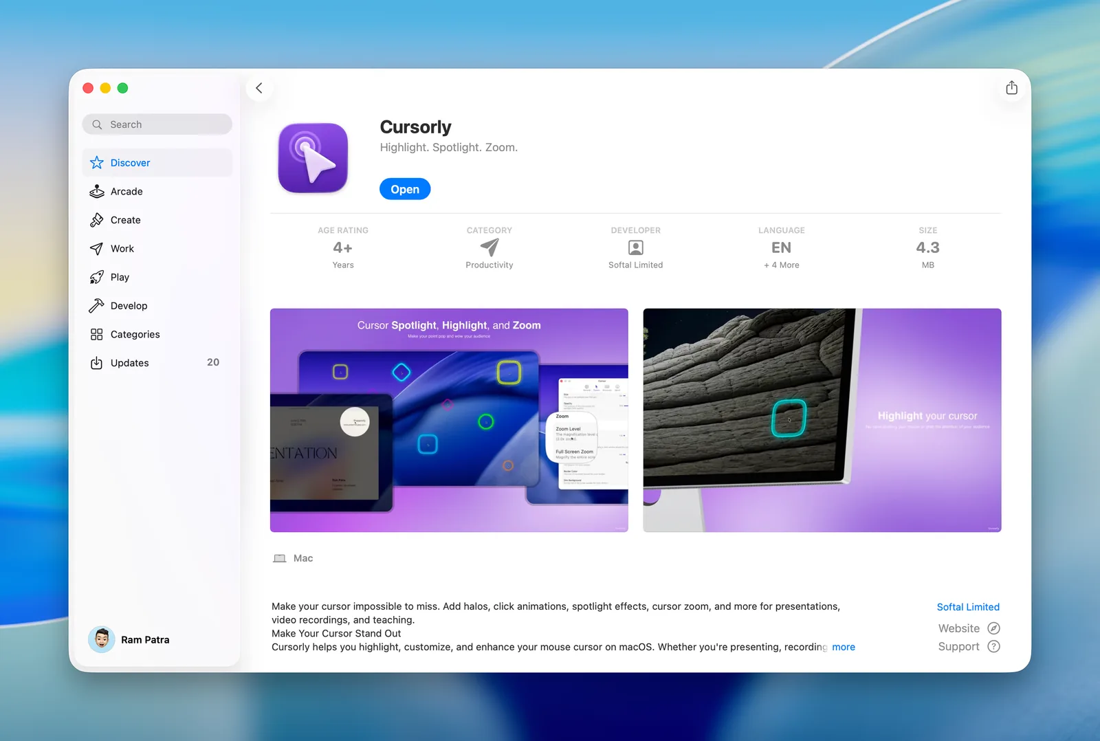 Cursorly on the Mac App Store